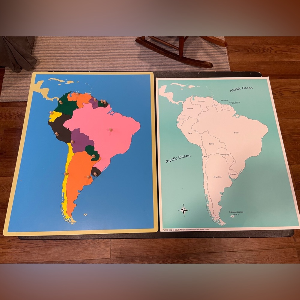 Montessori Puzzle Map South America